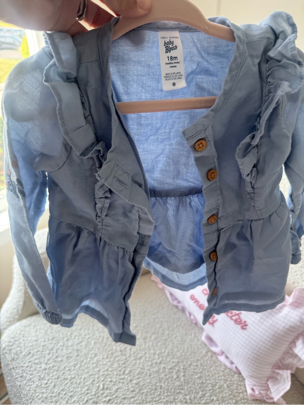 babyB'gosh Light Blue Ruffle-Trim Toddler Jacket - 18M